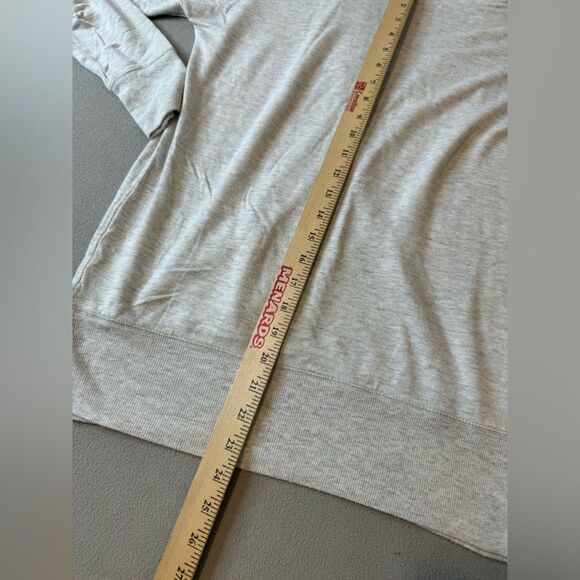 Athleta USA Criss Cross Open Back Super soft Modal Sweatshirt Light Gray Size M - Picture 4 of 16